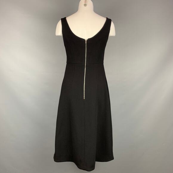 VINTAGE Size 6 Black Acetate / Viscose Mid-Calf Sleeveless Dress - Picture 3 of 4